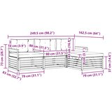  Set vanjskih sofa Prirodna i krem 249,5 x 162,5 x 73 cm | shoptok.hr