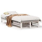 vidaXL Posteljni okvir bel 90x200 cm trdna borovina | Shoptok.si