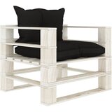 Maison Chic Vrtni kavč - Zunanji kavč iz palet s črnimi blazinami lesen, (22043872) | Shoptok.si