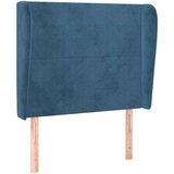 Maison Chic Vzglavna omarica - Nočna omarica - Posteljna omarica z ušesi temno modra 93x23x118/128 cm žamet, (21710021) | Shoptok.si