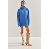 Bianco Lucci Women's Ripped Patterned Turtleneck Knitwear Sweater | ePonuda.com