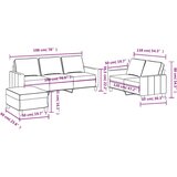  3-dijelni set sofa s jastucima smeđi od tkanine | shoptok.hr