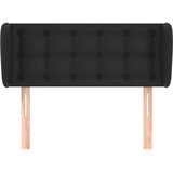  Uzglavlje s ušima crno 93x23x78/88 cm od umjetne kože | shoptok.hr