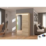 ADRK Klizni ormar BARIO s ogledalom i LED rasvjetom, 120 cm - SONOMA-SONOMA HRAST | shoptok.hr