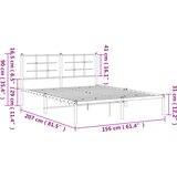 Metalni okvir za krevet s uzglavljem bijeli 150x200 cm | shoptok.hr