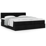 vidaXL Otomanski posteljni okvir z vzmetnicami črn 200x200 cm blago | Shoptok.si
