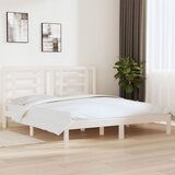 Maison Chic Posteljni okvir - Dvoposteljna postelja - Zakonska postelja bel iz trdnega lesa 180x200 cm-J3100, (21775967) | Shoptok.si
