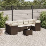 vidaXL 8-dijelni set vrtnih sofa s jastucima smeđi od poliratana | shoptok.hr