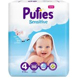 Pufies sensitive pelene vel.4 pak. maxi 88kom
