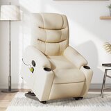 Maison Chic masažni naslanjač - Relax naslanjač s funkcijo vstajanja krem blago, (22061921) | Shoptok.si