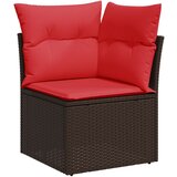 Maison Chic Vrtni kotni kavč - Zunanji kavč z blazinami rjav poli ratan, (22040734) | Shoptok.si