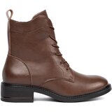 Sergio Leone Brown lace-up ankle boots with a low heel by Cene