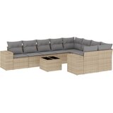  10-dijelni set vrtnih sofa s jastucima bež od poliratana | shoptok.hr
