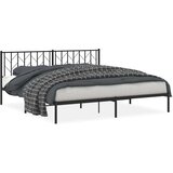 Metalni okvir za krevet s uzglavljem crni 193x203 cm | shoptok.hr