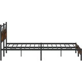 Metalni Kovinski posteljni okvir brez vzmetnice dimljen hrast 200x200cm, (21791569) | Shoptok.si