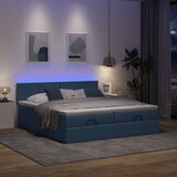 vidaXL Otomanski posteljni okvir z vzmetnicami moder 180x200 cm blago Cene