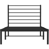  Metalni okvir za krevet s uzglavljem crni 90x200 cm | shoptok.hr