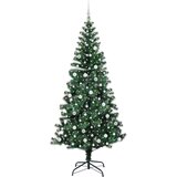 vidaXL Umjetna preddekorirana božićna jelka Zelena 240cm PVC in kovina | Shoptok.si