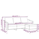  Trosjed s tabureom crni 180 cm od tkanine | shoptok.hr