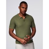 Ombre Men's knitted unbuttoned polo shirt - olive | shoptok.hr