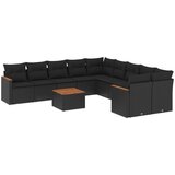  The Living Store Vrtna sedežna garnitura 11-delna z blazinami črn poli ratan - Vrtna Sedežna Garniture, (21452343) | Shoptok.si
