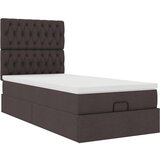 vidaXL Otomanski posteljni okvir z vzmetnico rjav 80x200 cm blago, (21610279) | Shoptok.si