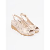 GOODIN Beige openwork wedge sandals | Shoptok.si