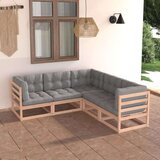  Sedežna garnitura 5-delna z blazinami trdna borovina | Shoptok.si