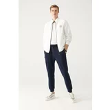 Avva Men's Navy Blue Laced Side Pocket Elastic Leg Standard Fit Regular Fit Jogger Sweatpants
