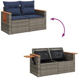  9-dijelni set vrtnih sofa poliratan i bagrem s jastucima sivi | shoptok.hr