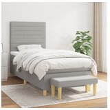  Okvir kreveta s oprugama i madrac svjetlosivi 80x200cm tkanina | shoptok.hr