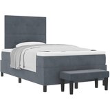  Krevet s opruga kutije Tamno siva 200 x 120 cm Baršun | shoptok.hr