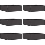 vidaXL Robovi trave 6 pcs Črna 40 x 40 x 13 cm Jeklo | Shoptok.si