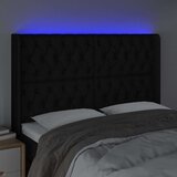  Uzglavlje crno 147 x 16 x 118/128 cm od tkanine | shoptok.hr