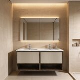 Hanah home kupatilski ormarić sa lavaboom elegant, 120 cm, sivi hrast / vanila Cene
