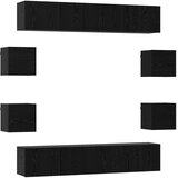  Set TV komoda 8 pcs 80 x 30 x 30 cm Crni hrast | shoptok.hr