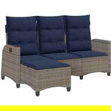 Maison Chic Ležeči vrtni kavč - Zunanji kavč z blazinami v obliki črke L Siva Poly Rattan, (22041883) | Shoptok.si