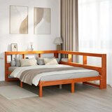  Knjižna postelja brez vzmetnice vošč. rjava 140x200 cm borovina, (21792832) | Shoptok.si