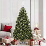 vidaXL Umjetno božićno drvce S LED lampica Zelena 180 cm PVC i metal | shoptok.hr