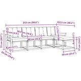  Set vanjskih sofa 5 kom. Prirodna i svijetlo siva Smeđa 253 x 122,5 x 73 cm | Shoptok.si