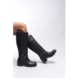 Riccon Thefrila Women's Knee-High Biker Boots 00123024 Black Skin Cene