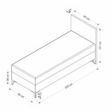 Hanah home Podloga za krevet s uzglavljem Abella, 90x121x190 cm, Siva | Eponuda.ba