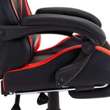 vidaXL racing stol z oporo za noge rdeče in črno umetno usnje | Shoptok.si