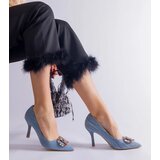  Blue stilettos adorned with colorful rhinestones Callsa | Shoptok.si