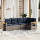 vidaXL 5-dijelni set vrtnih sofa od poliratana s jastucima sivi | shoptok.hr