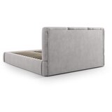 Mazzini Beds Svetlo siva oblazinjena zakonska postelja s prostorom za shranjevanje z letvenim dnom 140x200 cm Brody – | Shoptok.si