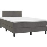 Maison Chic Box spring postelja - Vzmetna postelja z vzmetnico LED temno siva 120x190 cm žamet SL22689, (21902527) | Shoptok.si