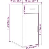 vidaXL Ormarić za radni stol boja betona 40x49x75 cm konstruirano drvo Cijene