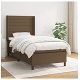 vidaXL Krevet s oprugama i madracem tamnosmeđi 90 x 200 cm od tkanine | shoptok.hr