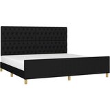  Posteljni okvir z vzglavjem črn 200x200 cm blago, (20794773) | Shoptok.si
